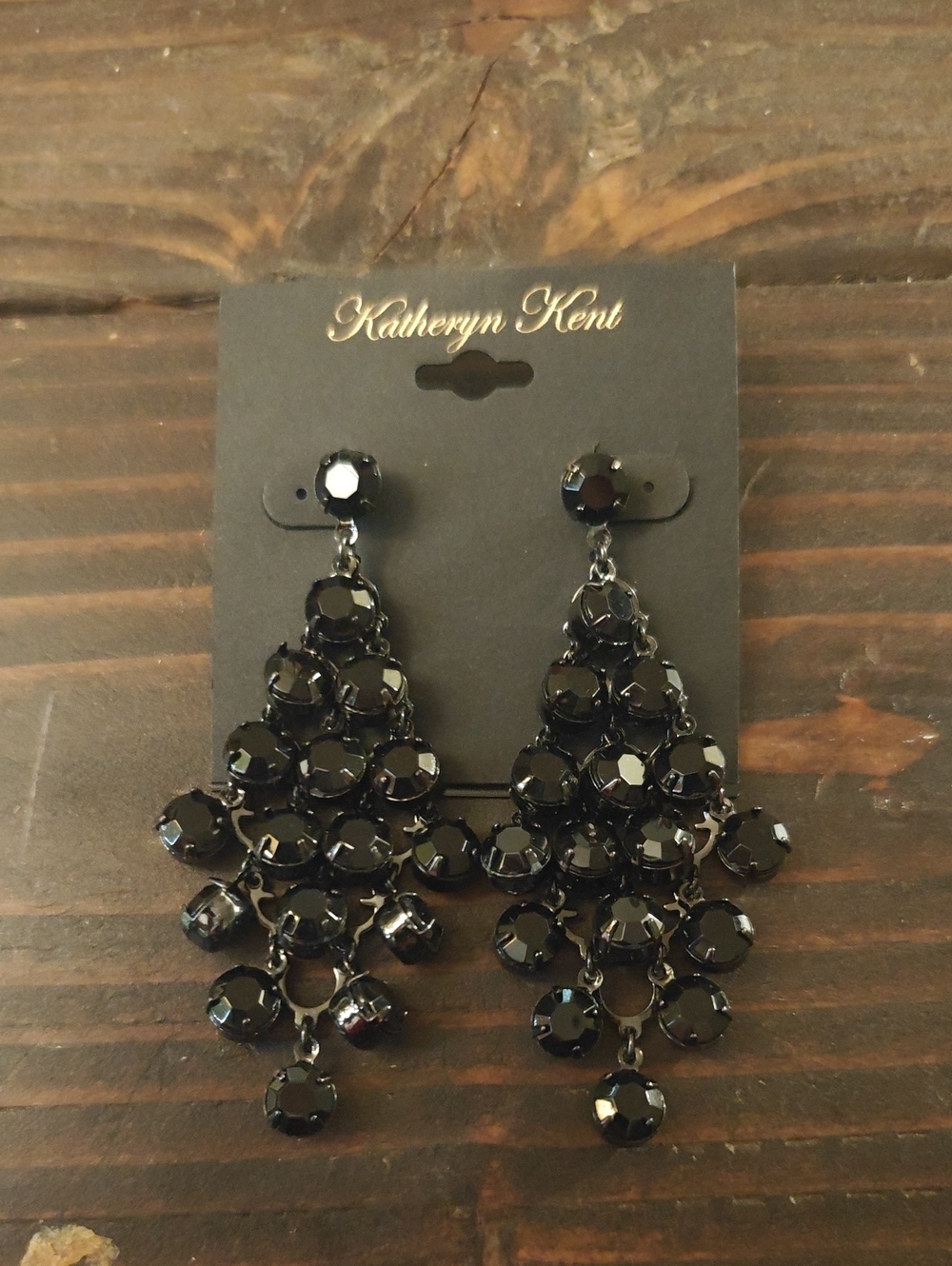 Black Crystal Chandelier Earrings D01 6719